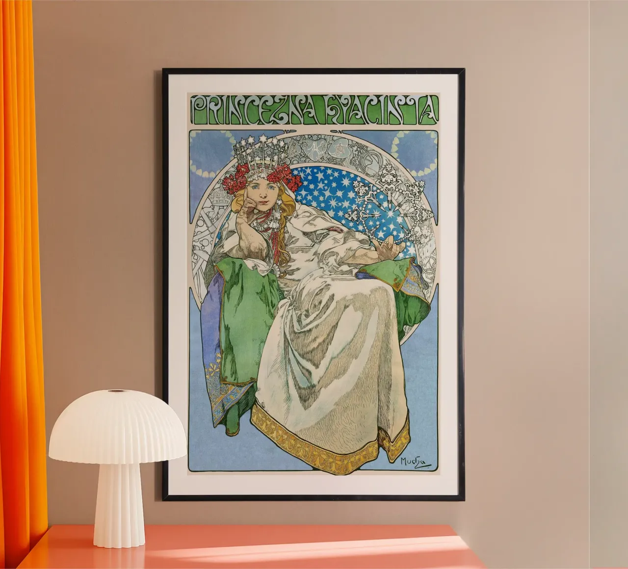 Alphonse Mucha - Principessa Giacinto carta hahnemühle da Timeless Artworks