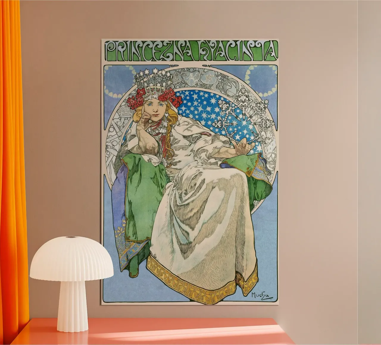 Alphonse Mucha - Principessa Giacinto carta hahnemühle da Timeless Artworks