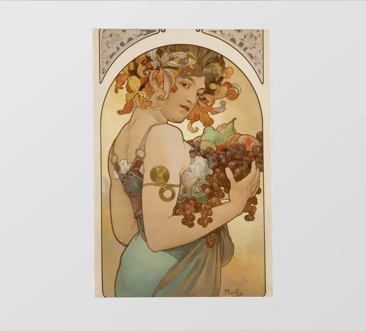 Alphonse Mucha - Frutti pellicola backlit da Timeless Artworks