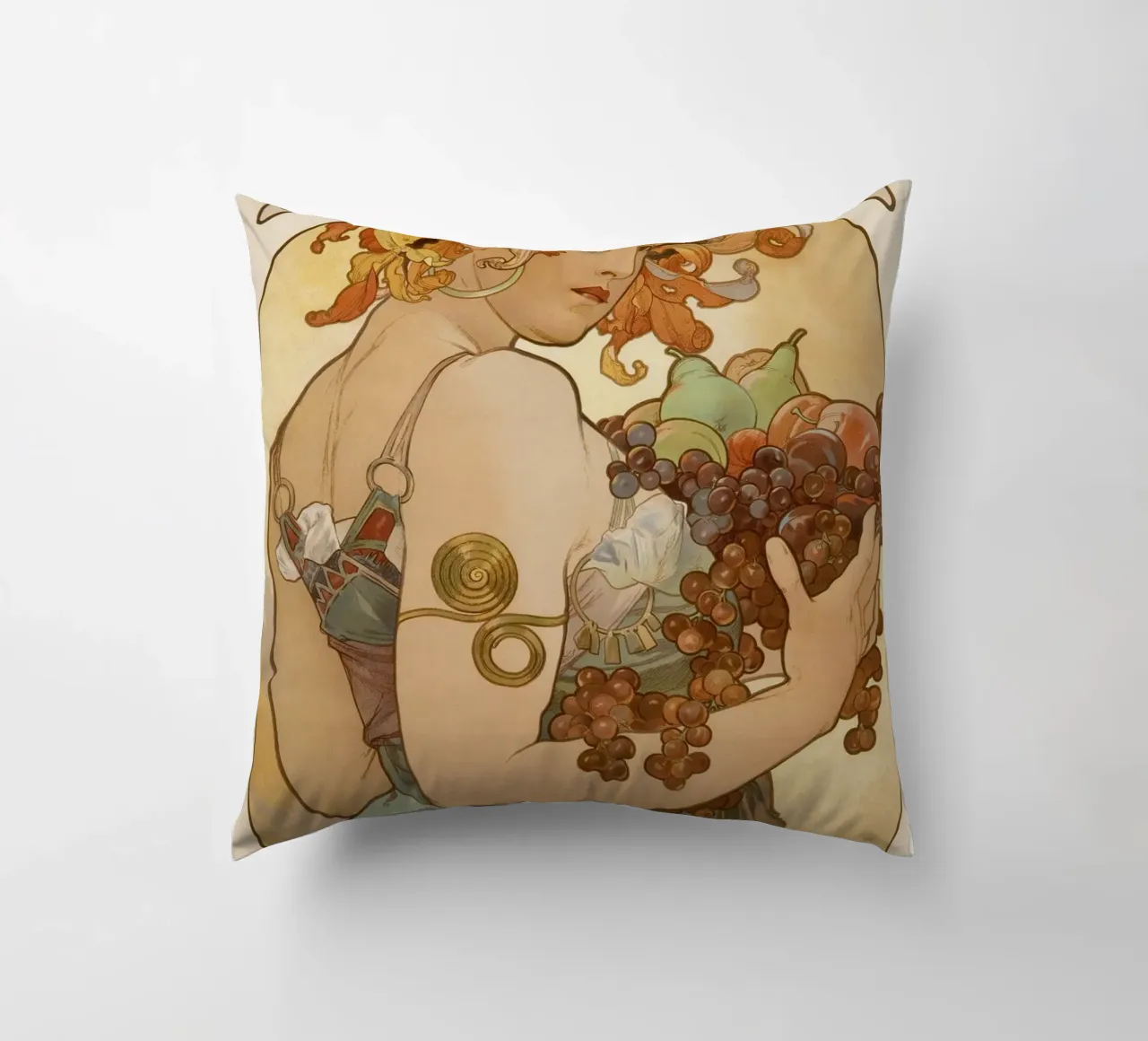 Alphonse Mucha - Frutti cuscino da Timeless Artworks