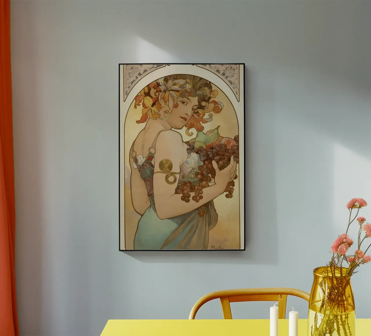 Alphonse Mucha - Frutti plexiglass da Timeless Artworks