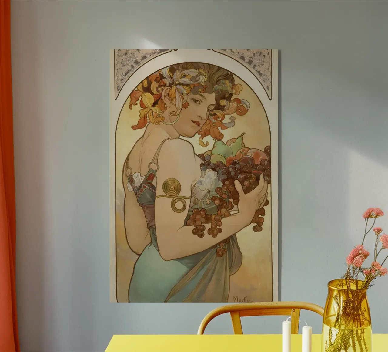Alphonse Mucha - Frutti plexiglass da Timeless Artworks