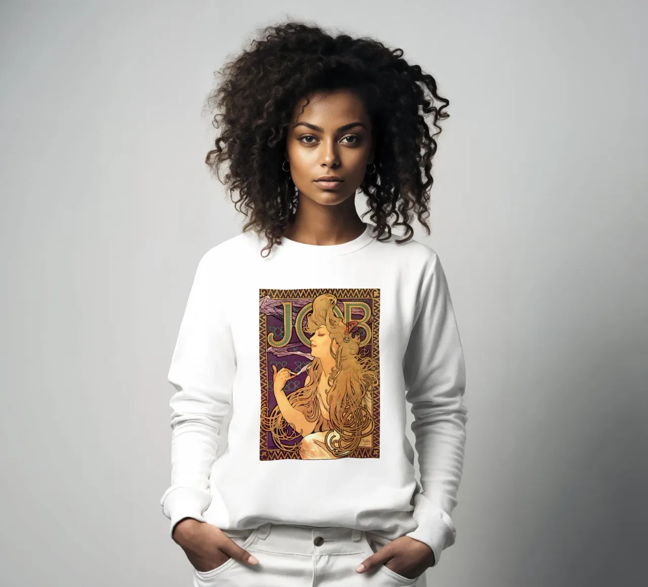 Alphonse Mucha - Sigarette di lavoro felpa da Timeless Artworks