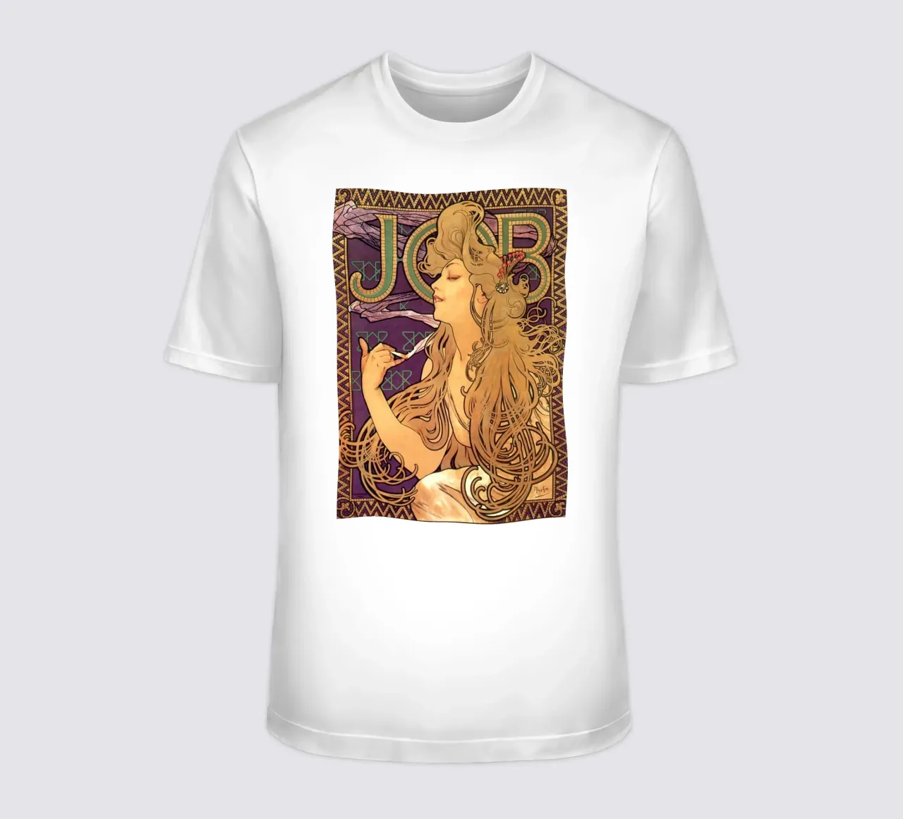 Alphonse Mucha - Sigarette di lavoro t-shirt da Timeless Artworks