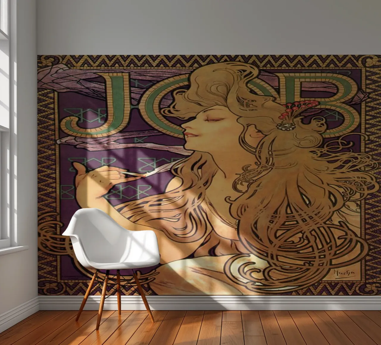 Alphonse Mucha - Job Zigaretten Fototapete von Timeless Artworks