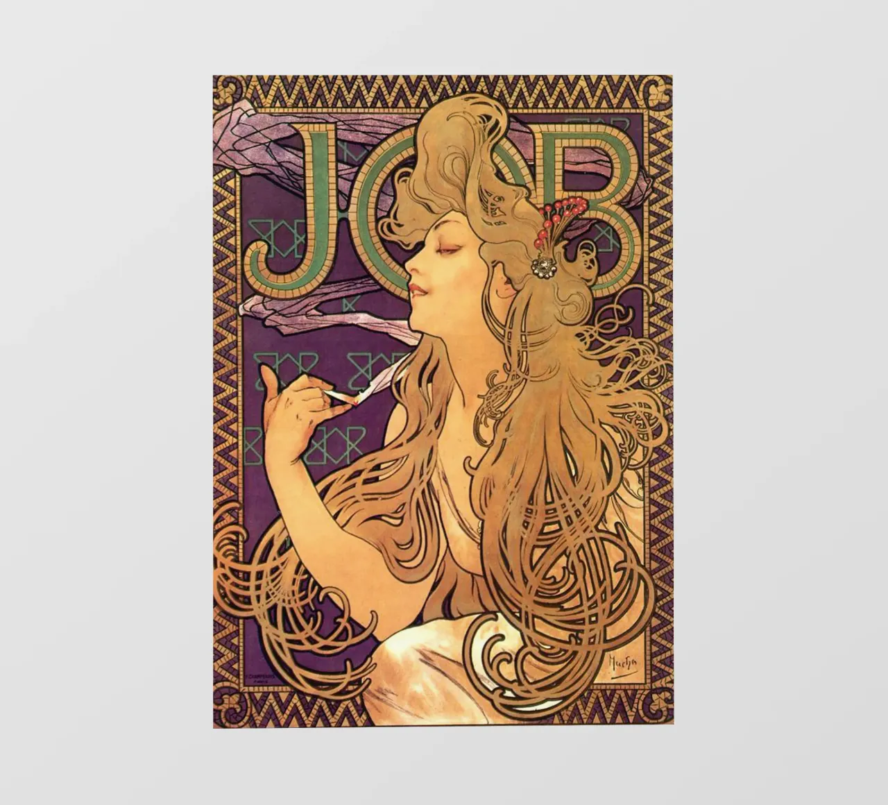 Alphonse Mucha - Sigarette di lavoro telo in pvc da Timeless Artworks