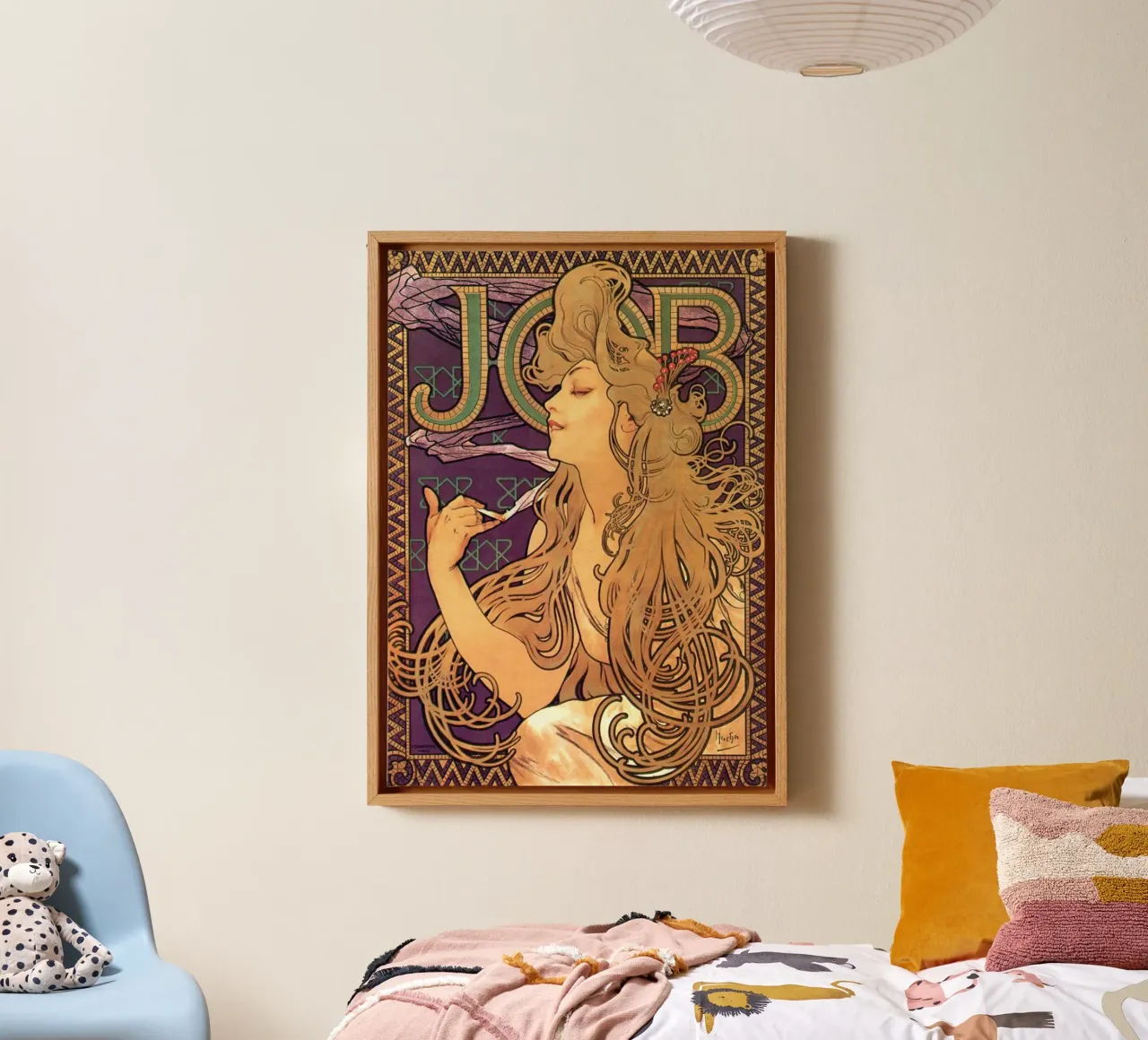 Alphonse Mucha - Sigarette di lavoro tela con Cornice a cassetta da Timeless Artworks