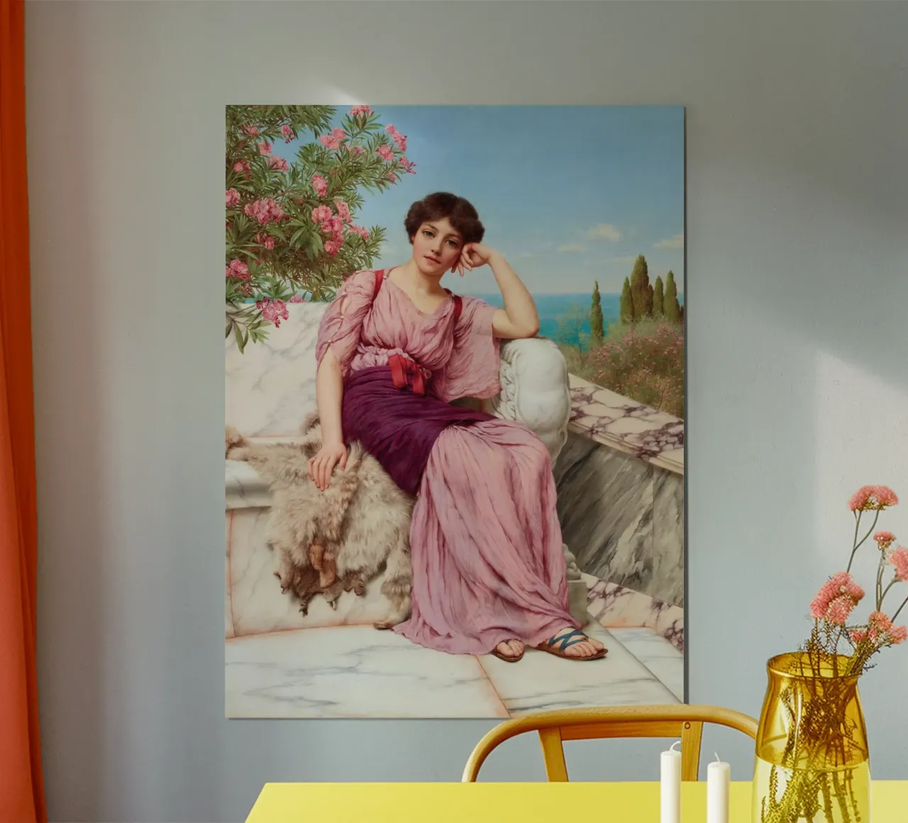 John William Godward - Sogni d'oro poster con telaio in plastica da Timeless Artworks