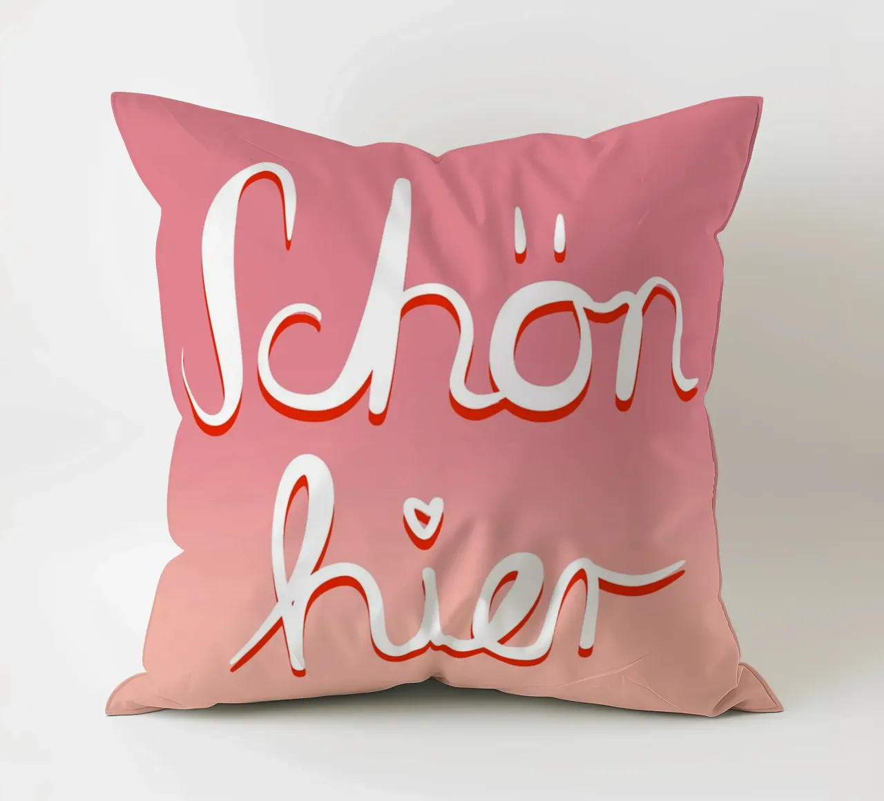 Schön hier rosa rot cuscino da BAINAI