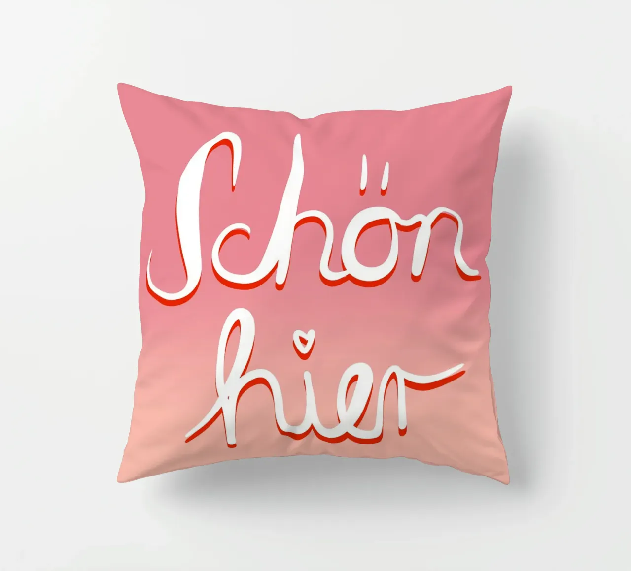 Schön hier rosa rot cuscino da BAINAI