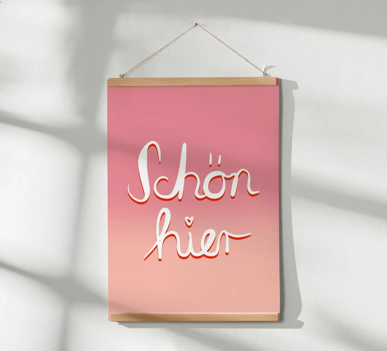 Schön hier rosa rot poster da BAINAI