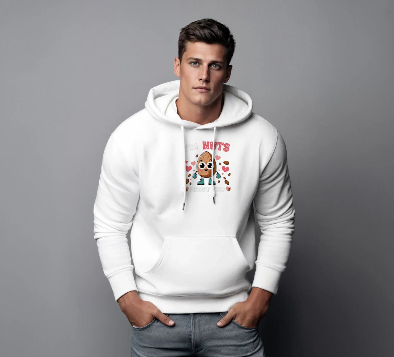 I'm nuts about you felpa con cappuccio da edsonramosart