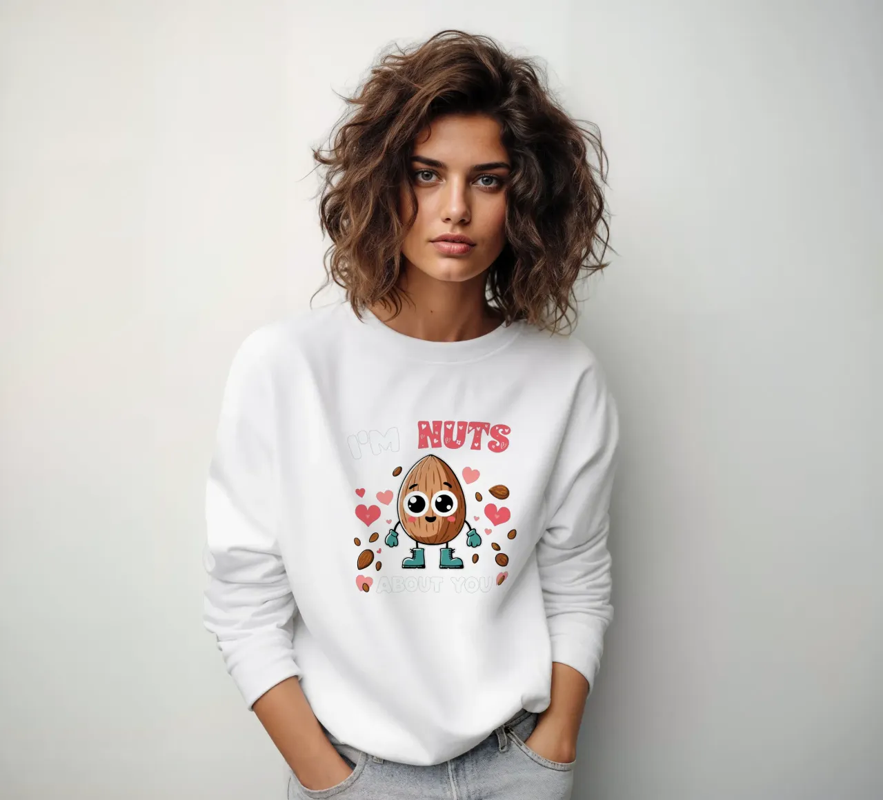 I'm nuts about you sweatshirt by edsonramosart