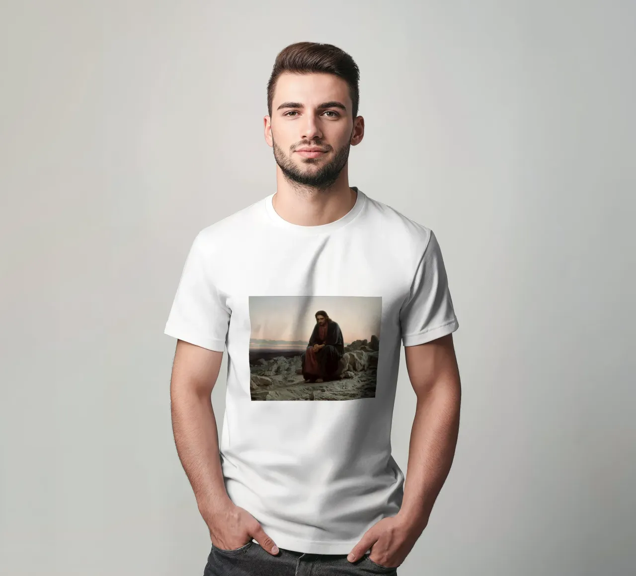 Ivan Kramskoi - Christus in der Wüste T-Shirt von Timeless Artworks