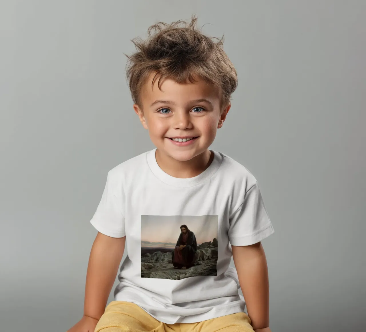 Ivan Kramskoi - Christus in der Wüste Kinder T-Shirt von Timeless Artworks