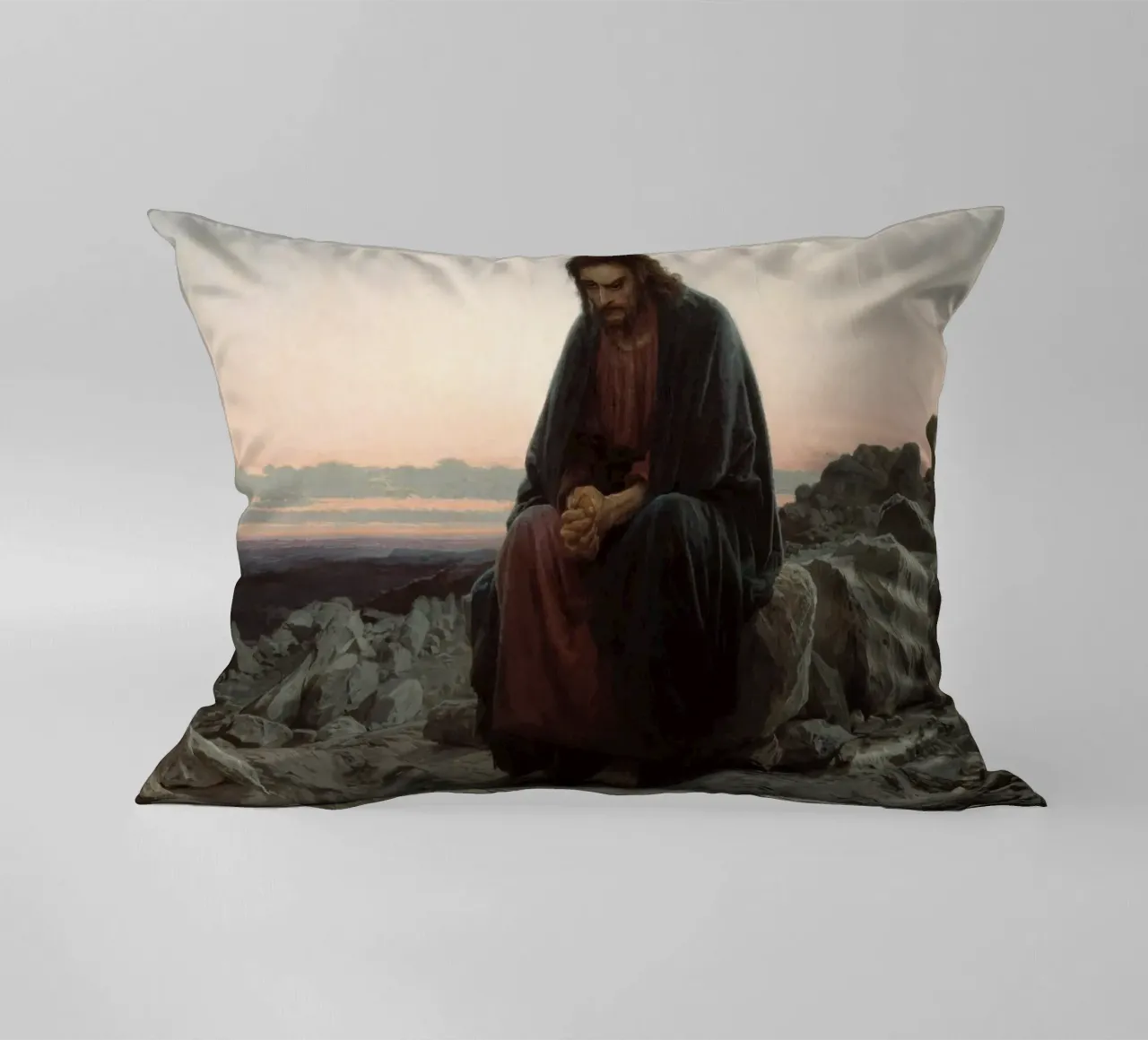 Ivan Kramskoi - Cristo nel deserto cuscino da Timeless Artworks