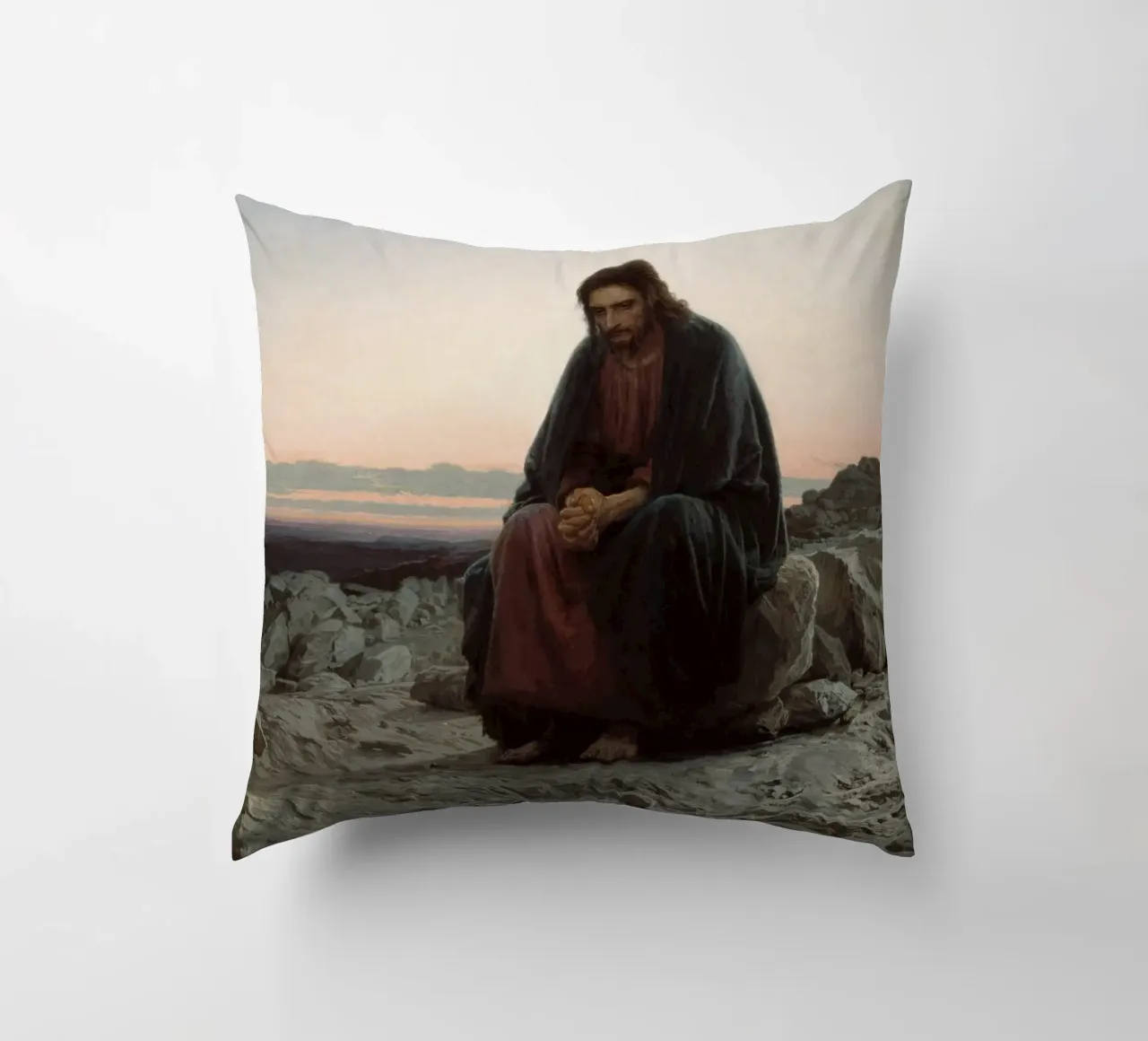 Ivan Kramskoi - Cristo nel deserto cuscino da Timeless Artworks