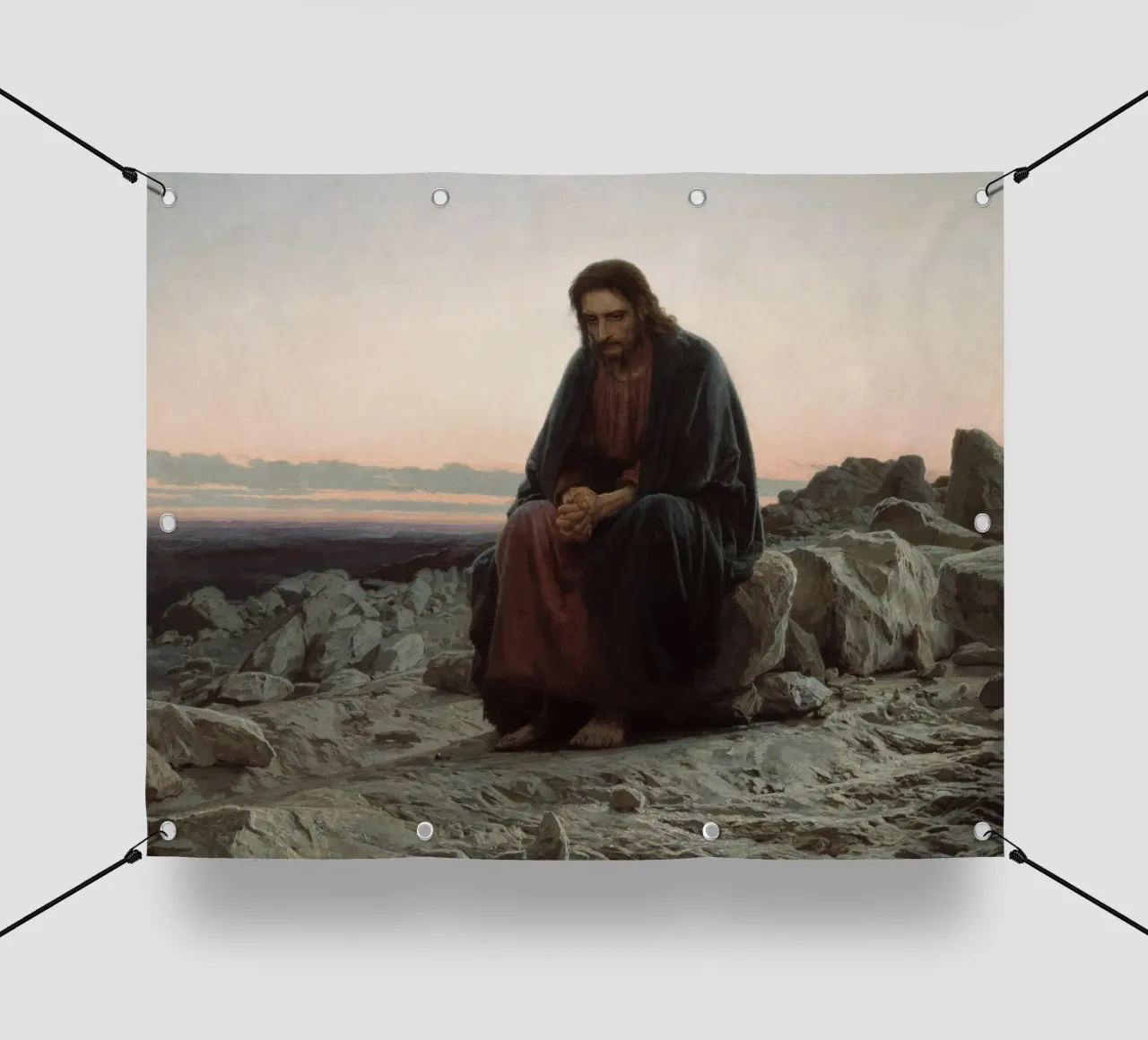 Ivan Kramskoi - Cristo nel deserto telo in pvc da Timeless Artworks