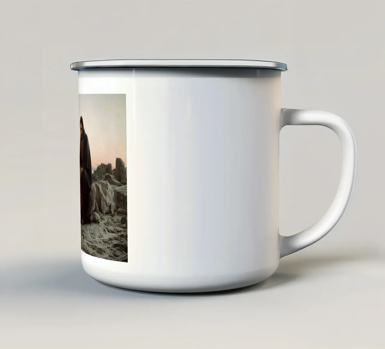 Ivan Kramskoi - Cristo nel deserto tazza in smalto da Timeless Artworks