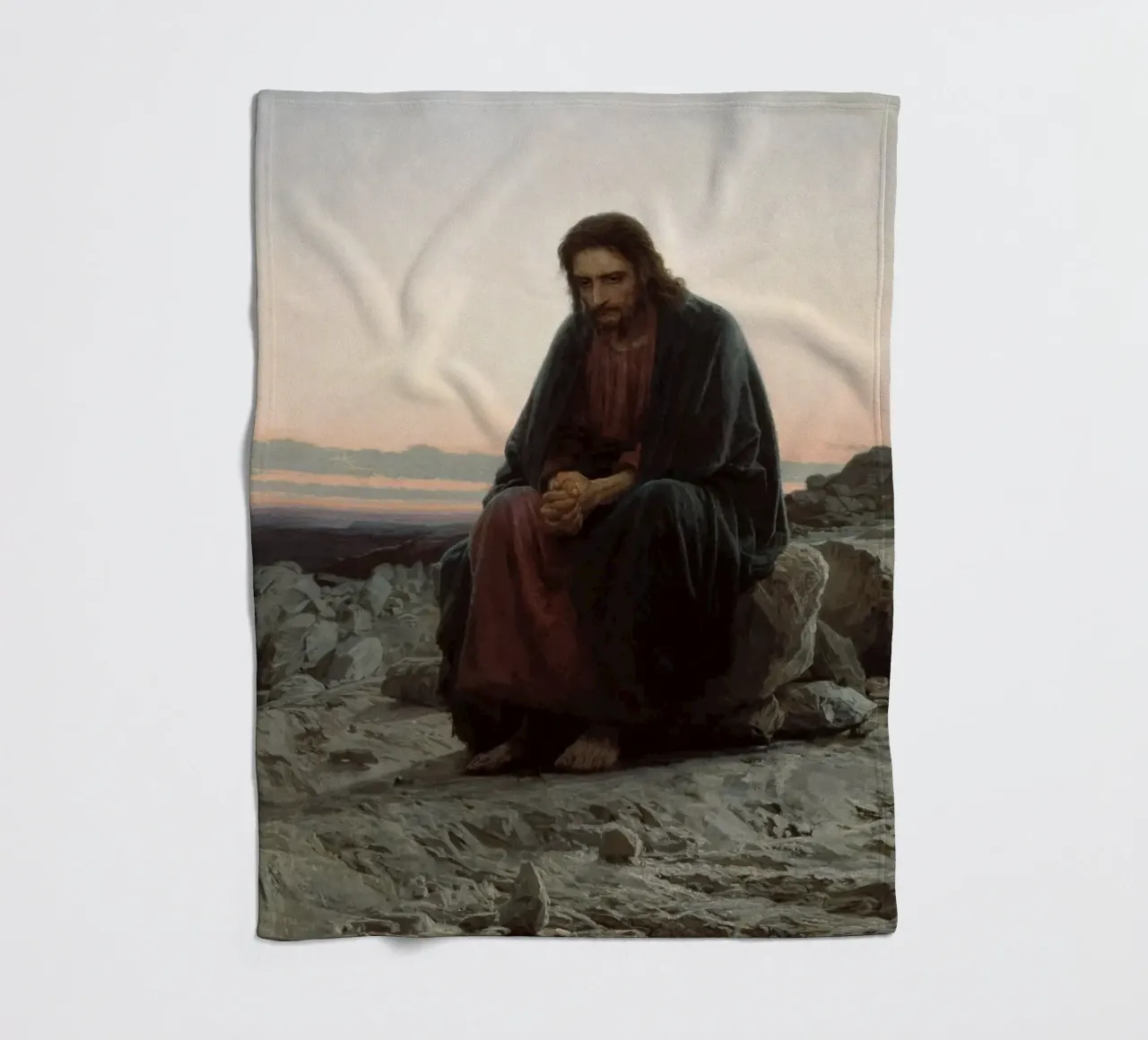 Ivan Kramskoi - Cristo nel deserto coperta in pile da Timeless Artworks
