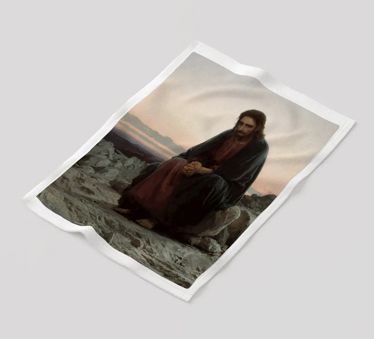 Ivan Kramskoi - Cristo nel deserto coperta in pile da Timeless Artworks