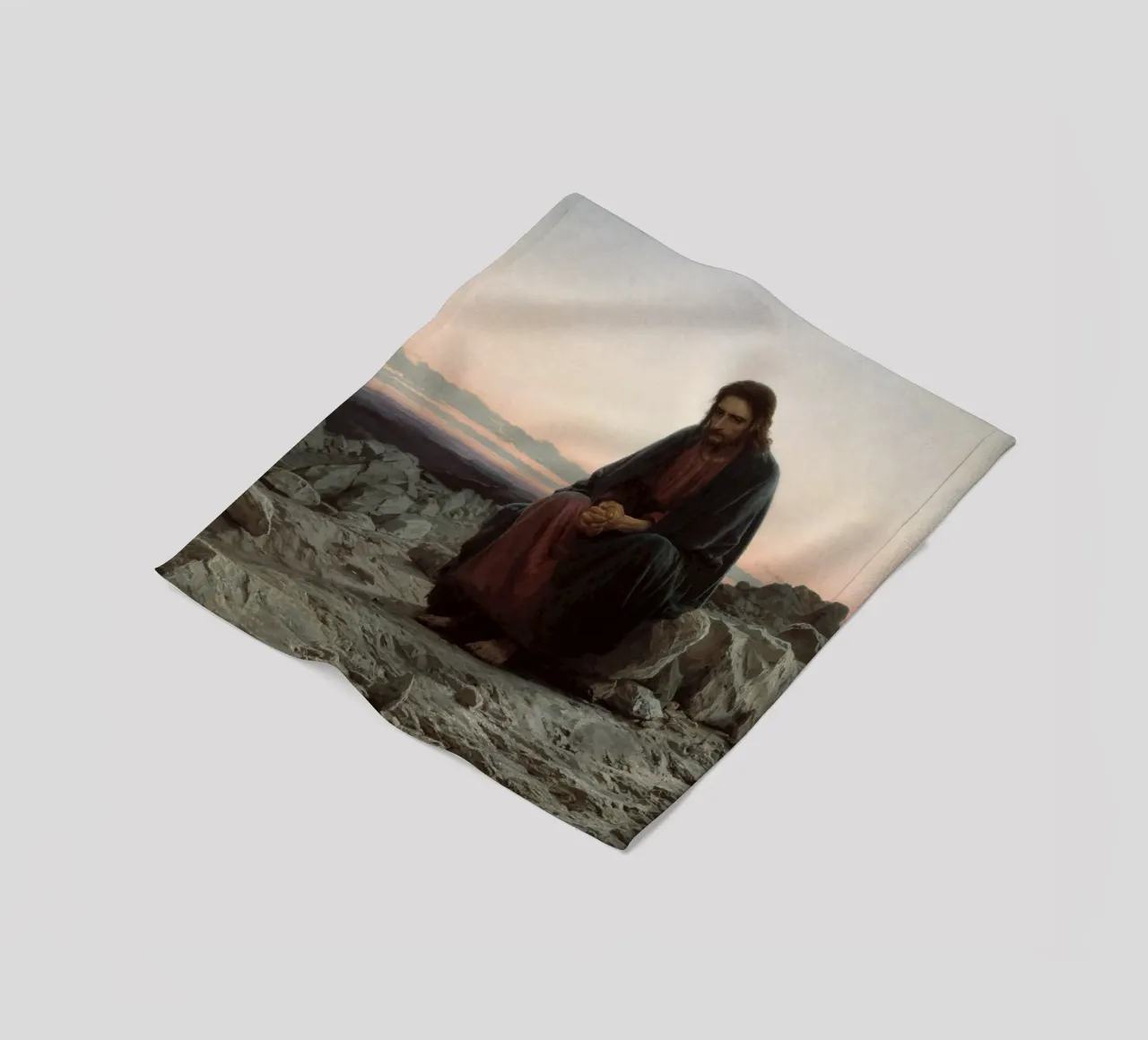 Ivan Kramskoi - Cristo nel deserto coperta in pile da Timeless Artworks