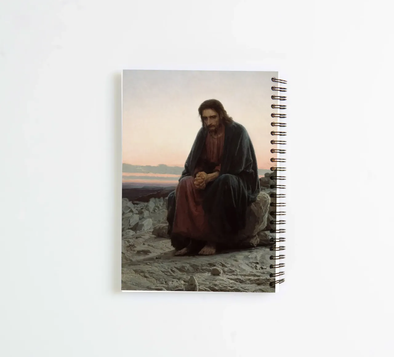 Ivan Kramskoi - Christ in the Desert spiral notebook by Timeless Artworks