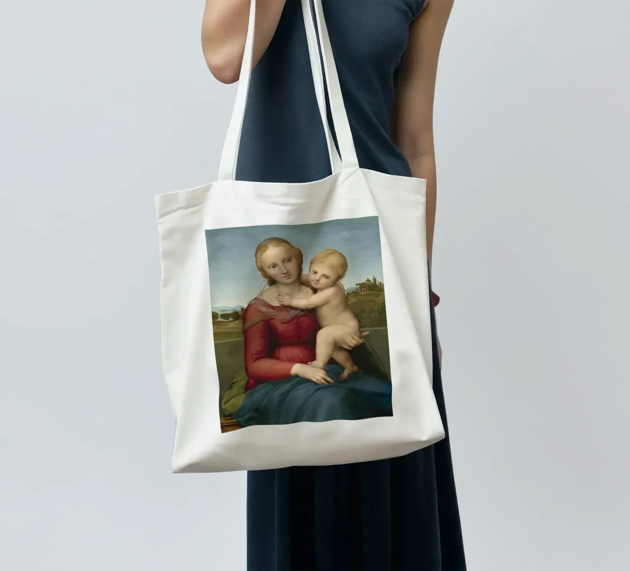 Raffaello - La piccola Madonna di Cowper borsa in juta da Timeless Artworks