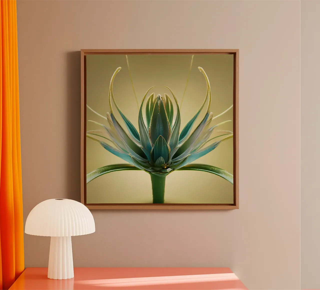 Macro fiore di Aloe Vera tela con Cornice a cassetta da Bold Blooms
