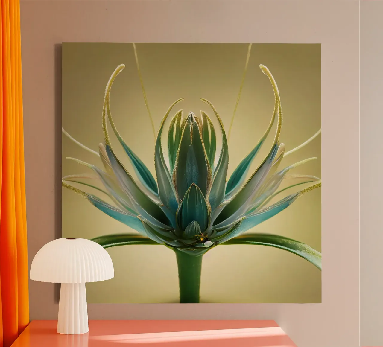Macro fiore di Aloe Vera tela con Cornice a cassetta da Bold Blooms