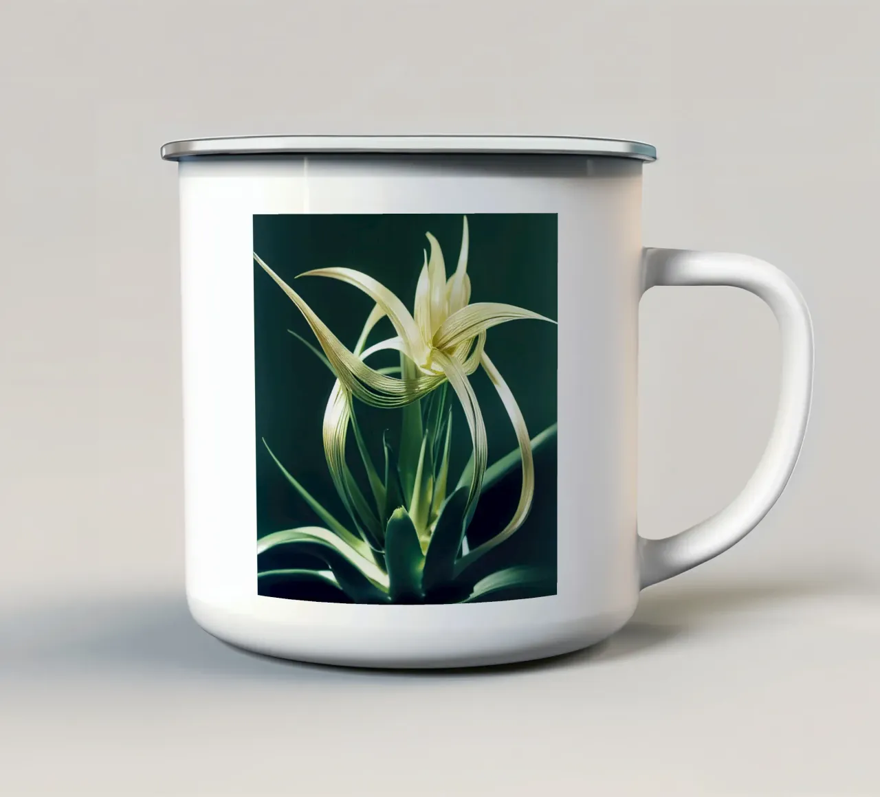 Macro fiore di Aloe Vera tazza in smalto da Bold Blooms