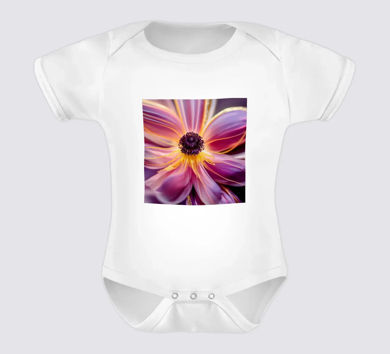 Macro fiore di anemone body neonato maniche corte da Bold Blooms