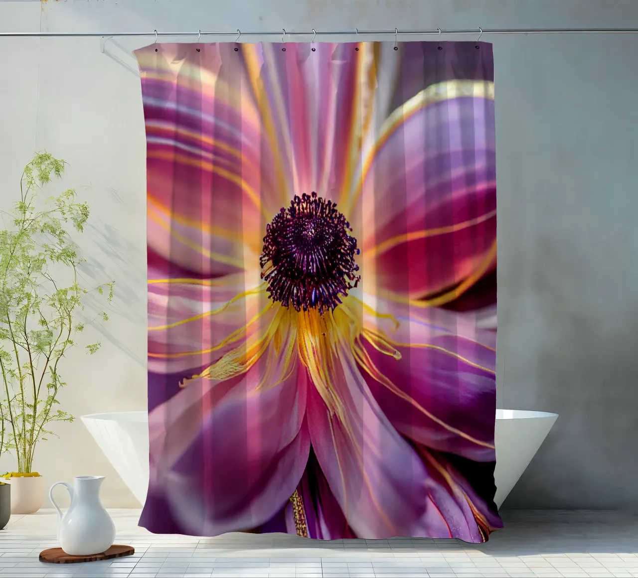 Macro fiore di anemone tenda da doccia da Bold Blooms