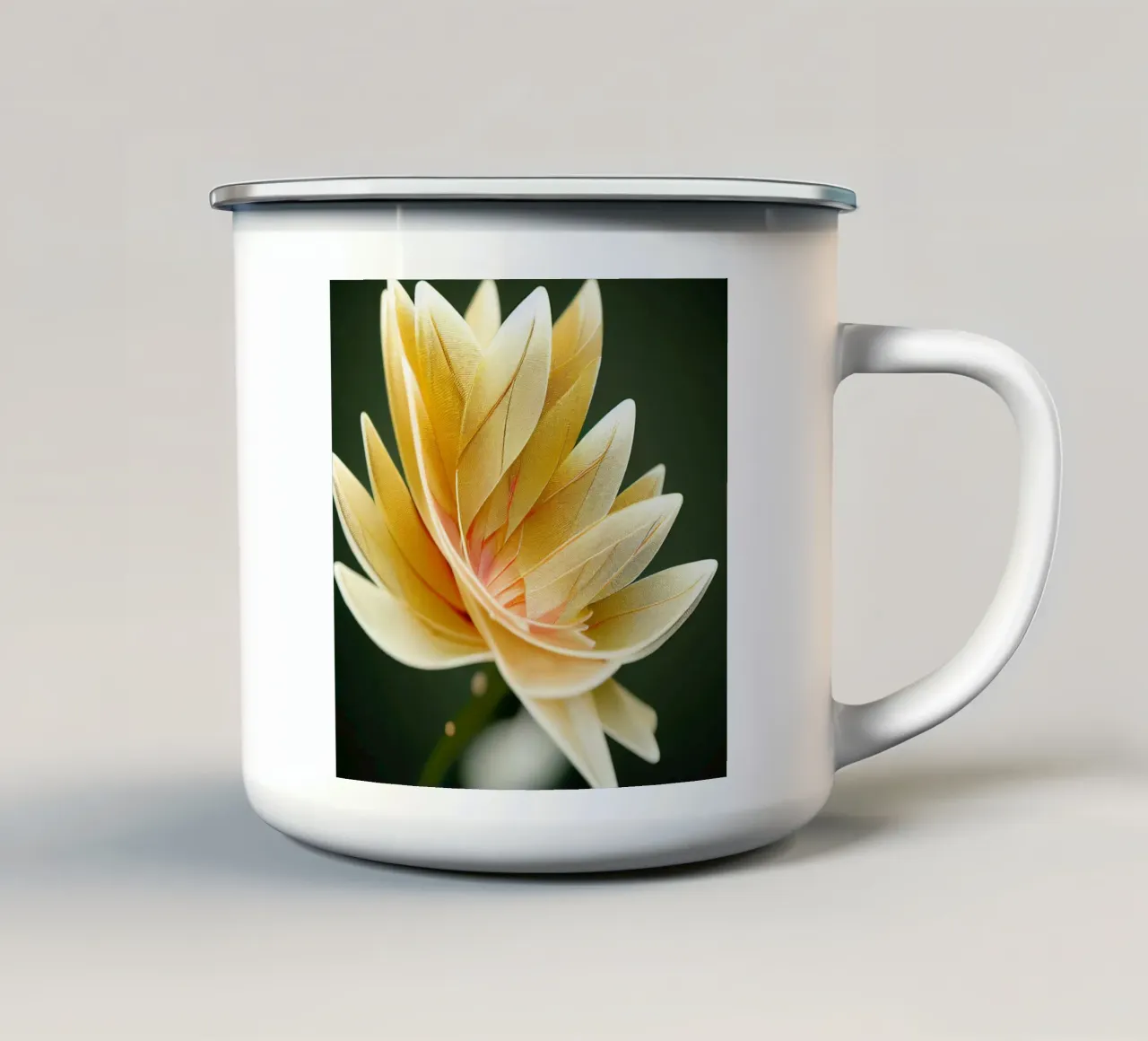 Flor Macro Ashok taza de esmalte de Bold Blooms