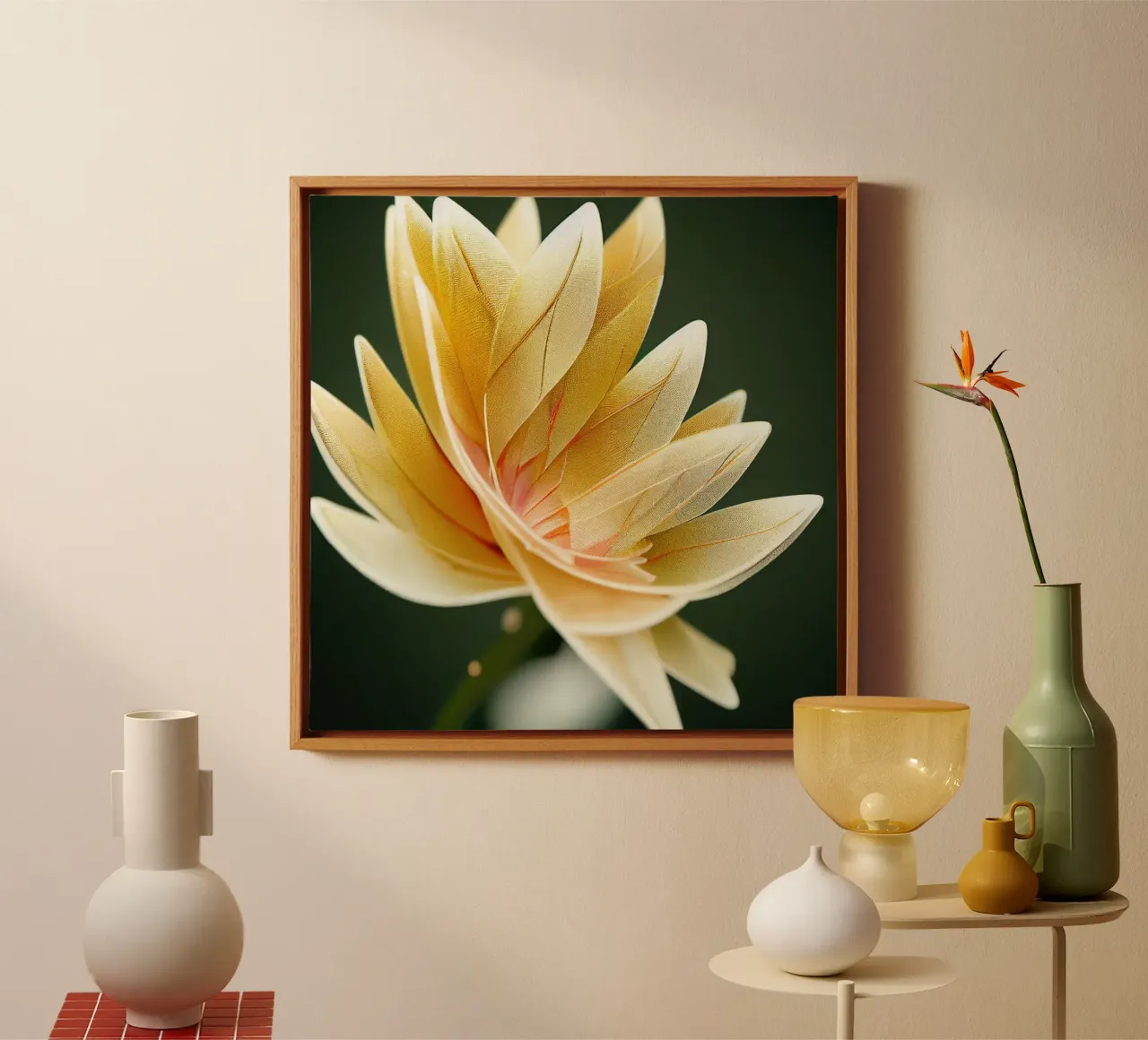 Fiore Macro Ashok tela con Cornice a cassetta da Bold Blooms