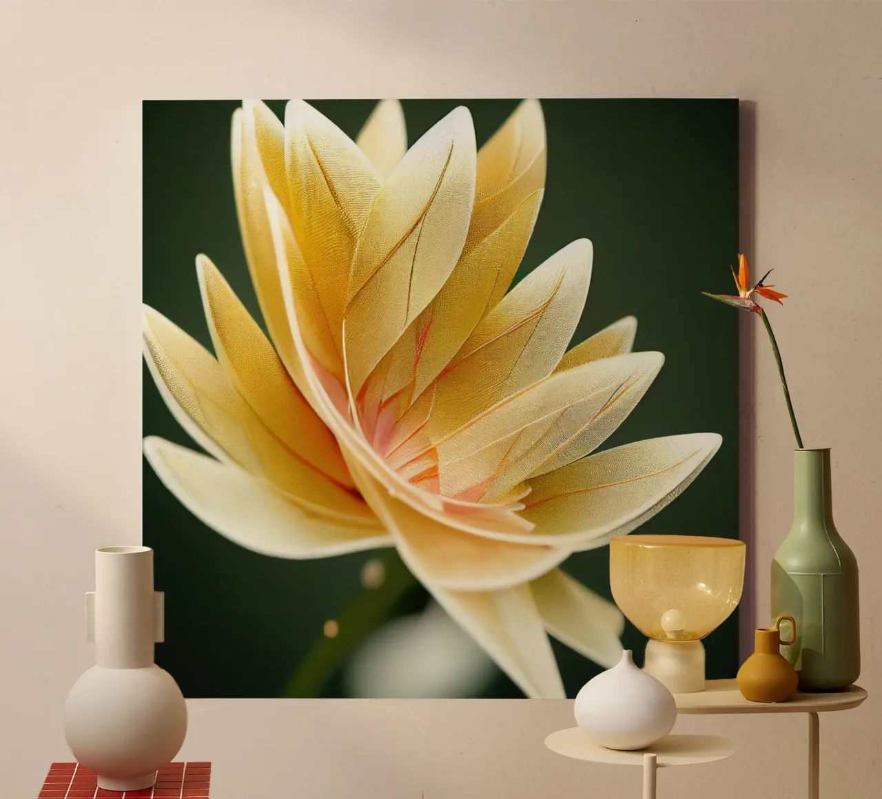 Fiore Macro Ashok tela con Cornice a cassetta da Bold Blooms