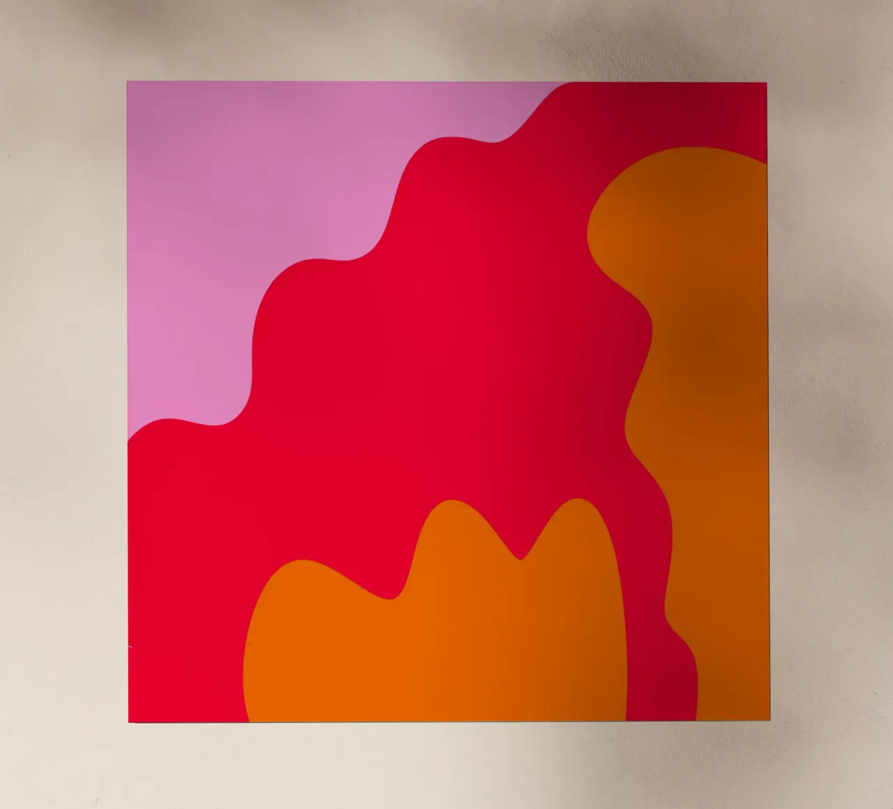 Forme di color blocking rosa, rosso, arancione pellicola backlit da Wackapacka