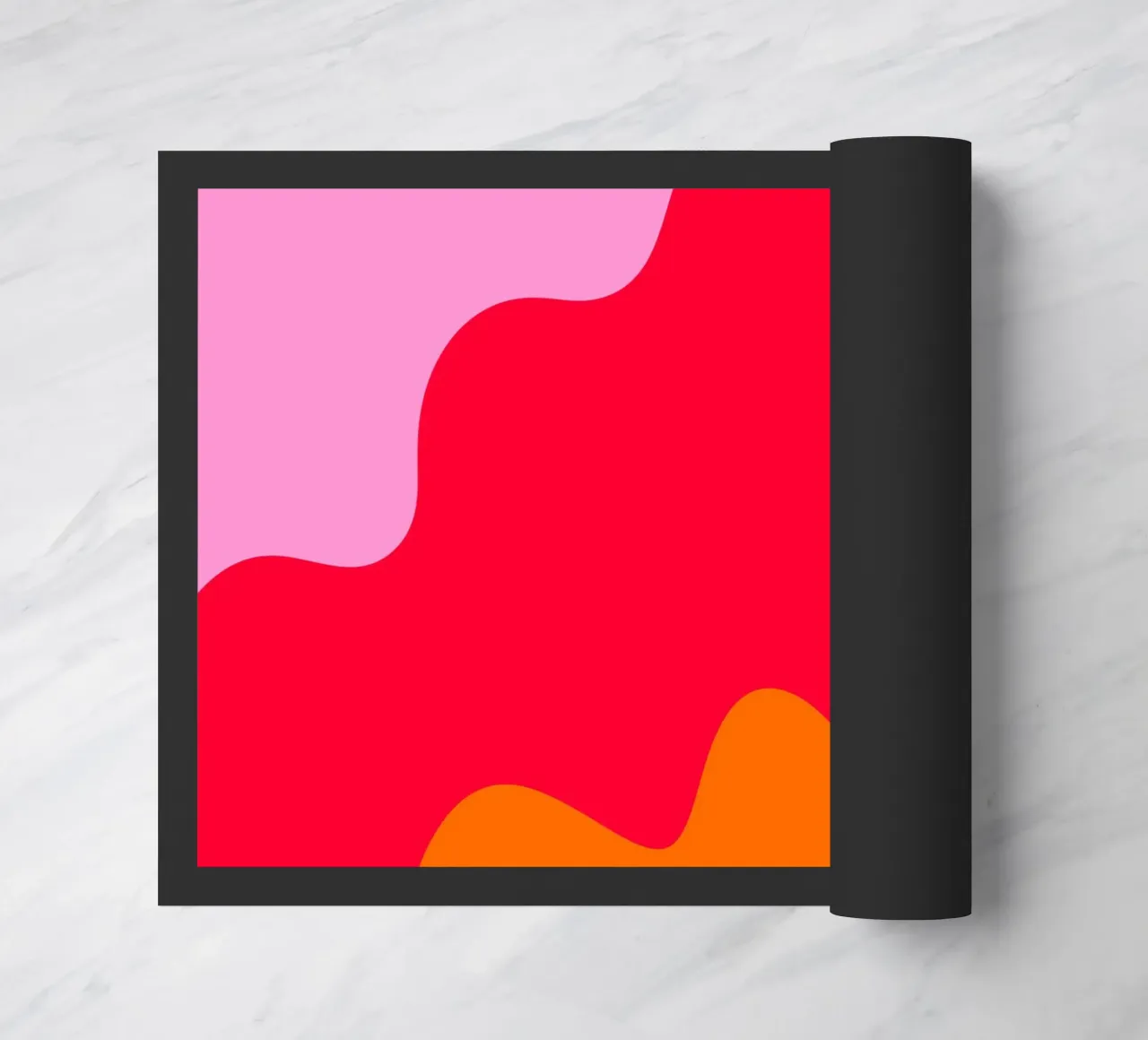 Forme di color blocking rosa, rosso, arancione zerbino da Wackapacka