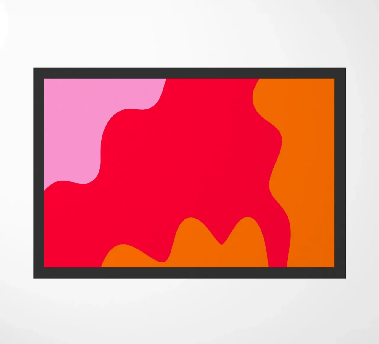 Forme di color blocking rosa, rosso, arancione zerbino da Wackapacka