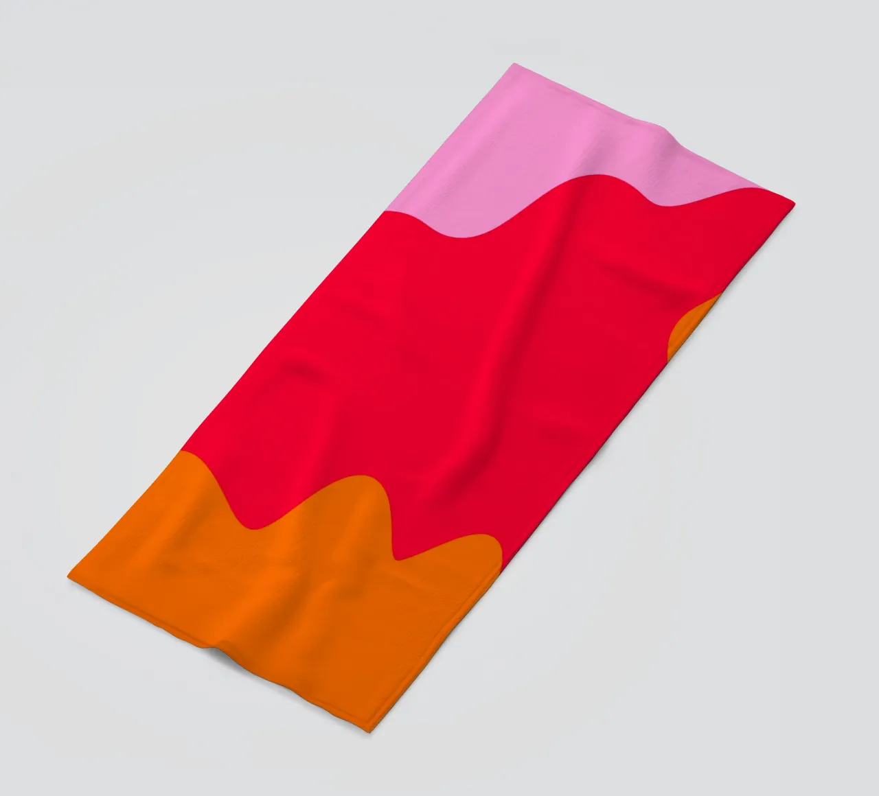 Forme di color blocking rosa, rosso, arancione telo mare da Wackapacka