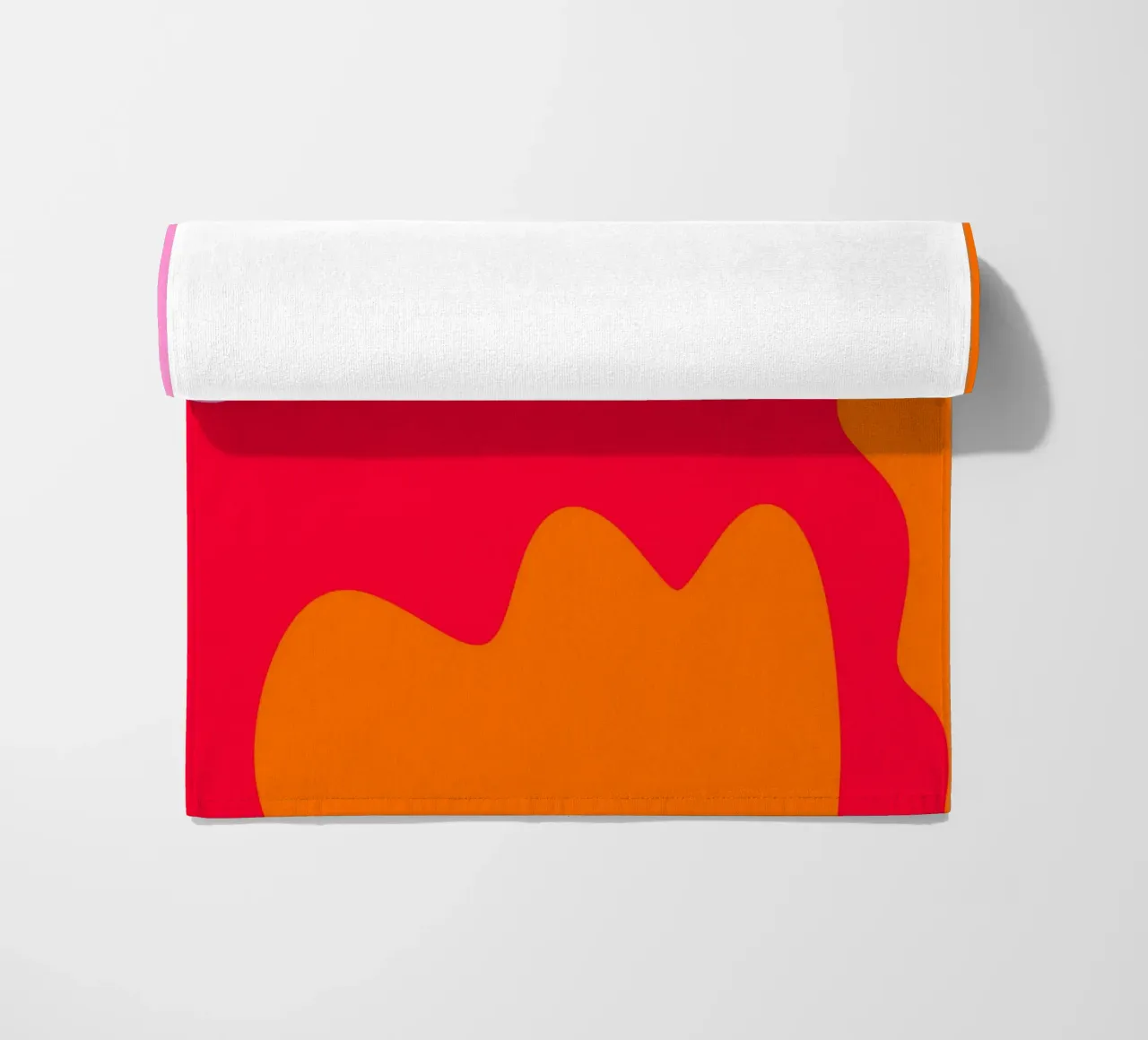 Forme di color blocking rosa, rosso, arancione telo mare da Wackapacka