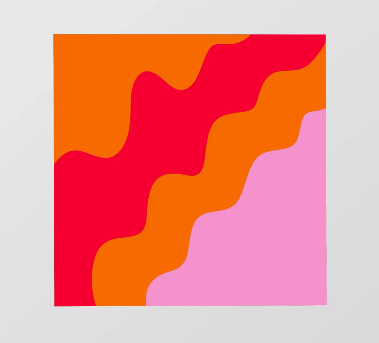 Forme ondulate in color blocking rosa, rosso, arancione pellicola backlit da Wackapacka