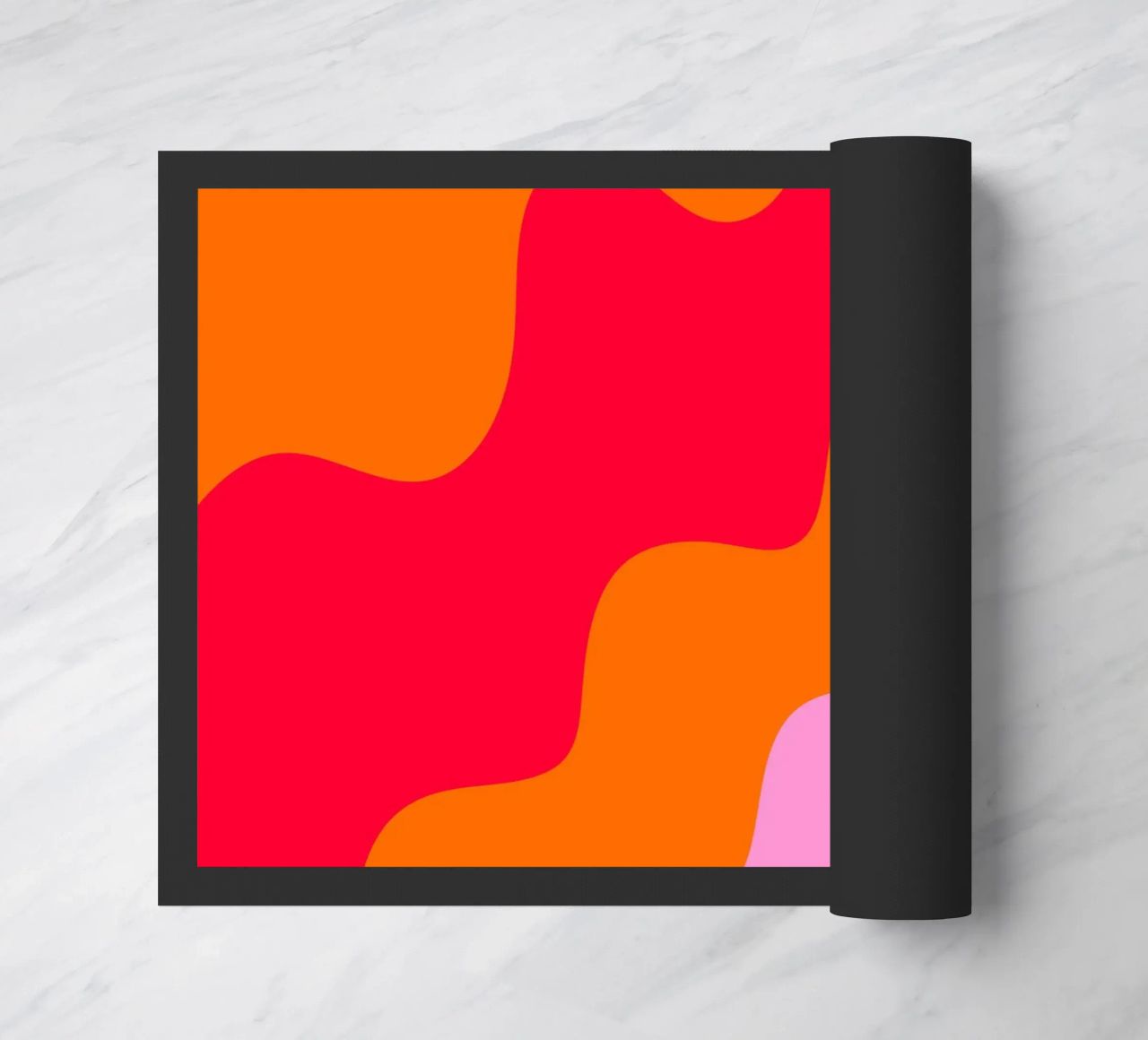 Forme ondulate in color blocking rosa, rosso, arancione zerbino da Wackapacka