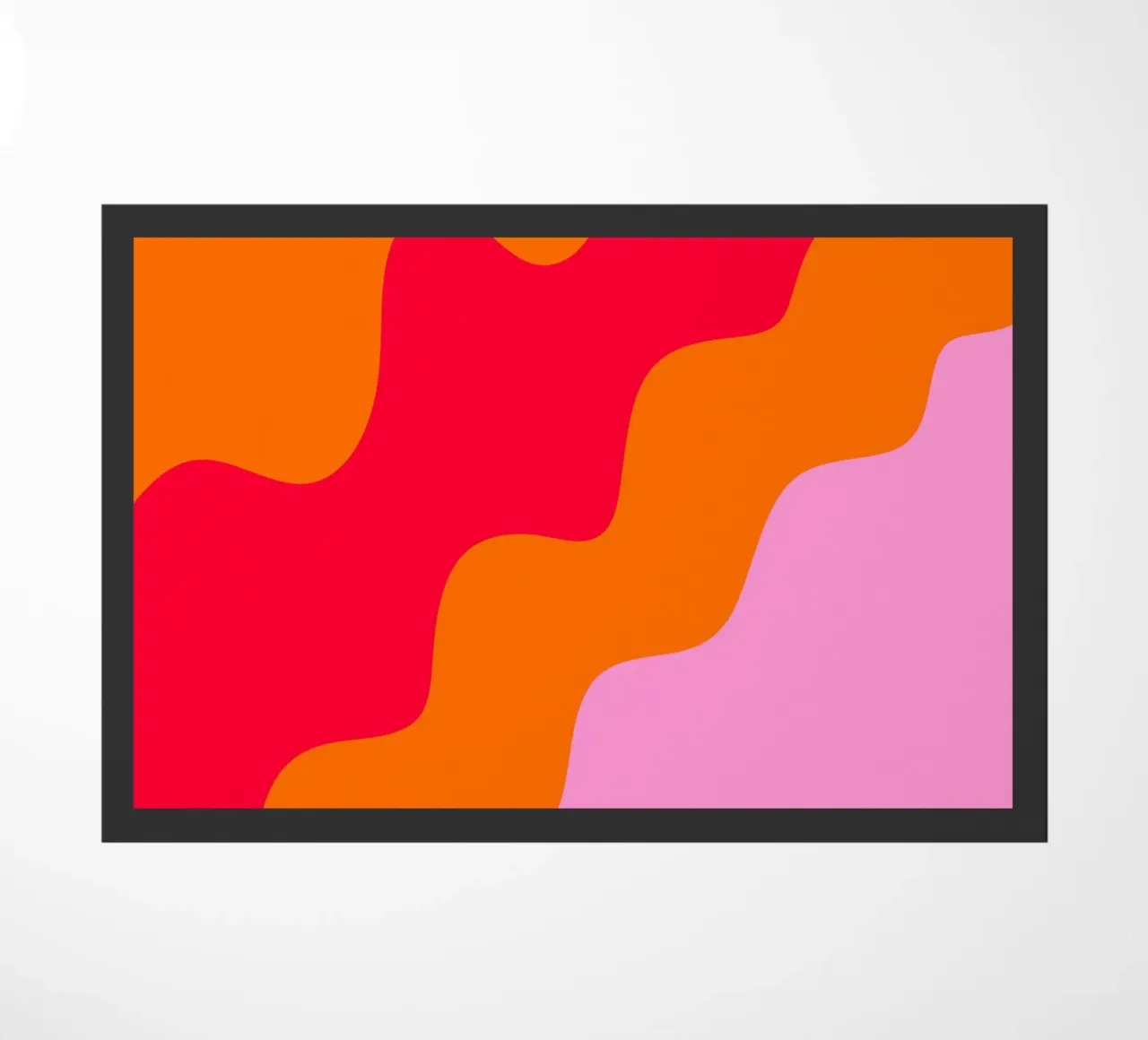 Forme ondulate in color blocking rosa, rosso, arancione zerbino da Wackapacka