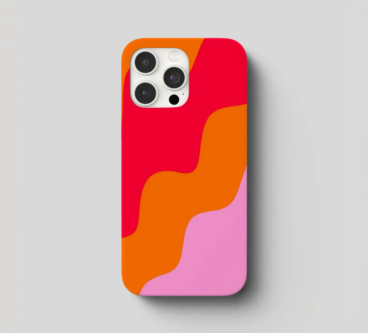 Forme ondulate in color blocking rosa, rosso, arancione cover iphone da Wackapacka