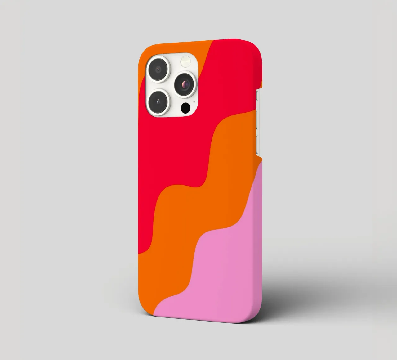 Forme ondulate in color blocking rosa, rosso, arancione cover iphone da Wackapacka