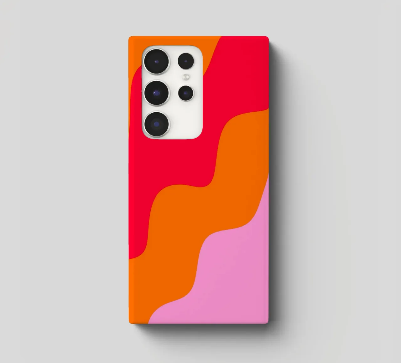 Forme ondulate in color blocking rosa, rosso, arancione cover samsung da Wackapacka