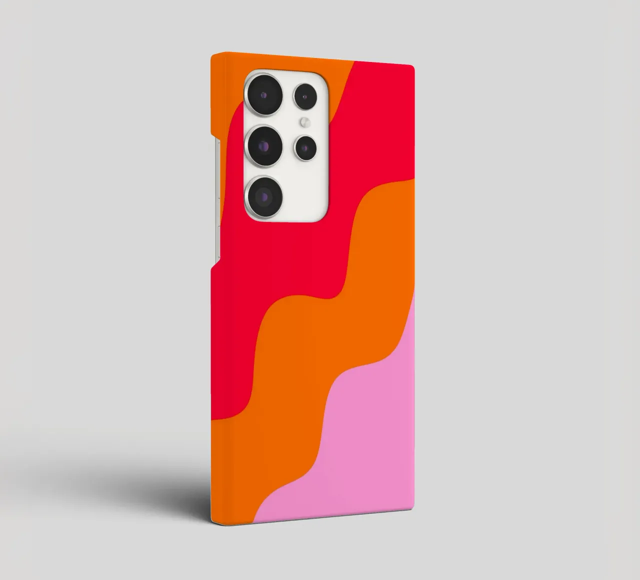 Forme ondulate in color blocking rosa, rosso, arancione cover samsung da Wackapacka