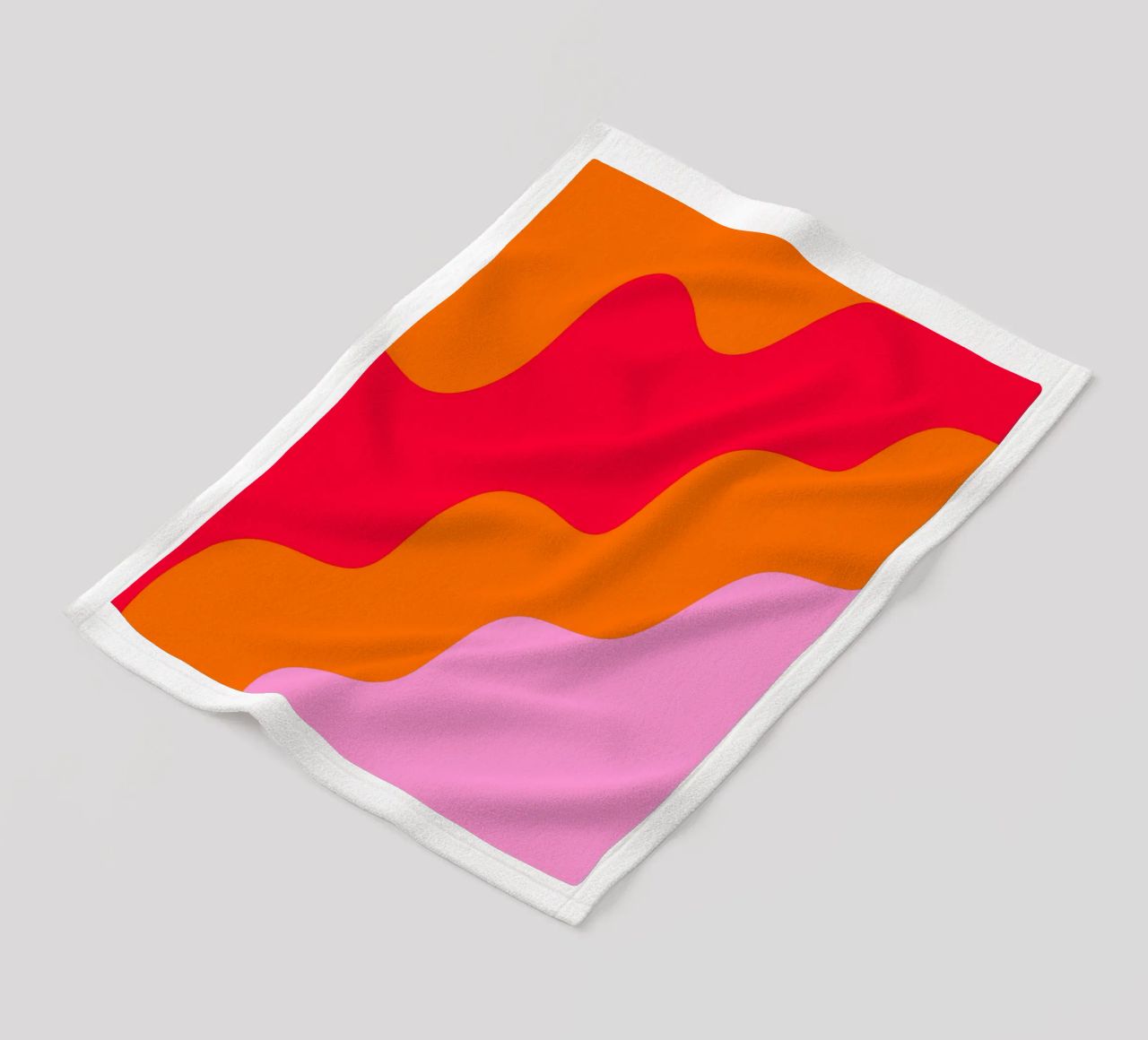 Forme ondulate in color blocking rosa, rosso, arancione coperta in pile da Wackapacka