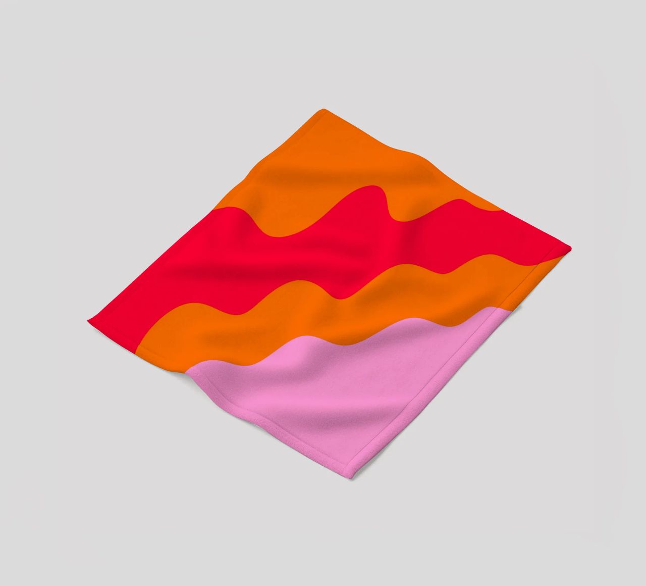 Forme ondulate in color blocking rosa, rosso, arancione coperta in pile da Wackapacka